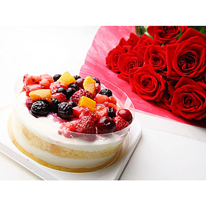 Berry Torte And Rose Bunch