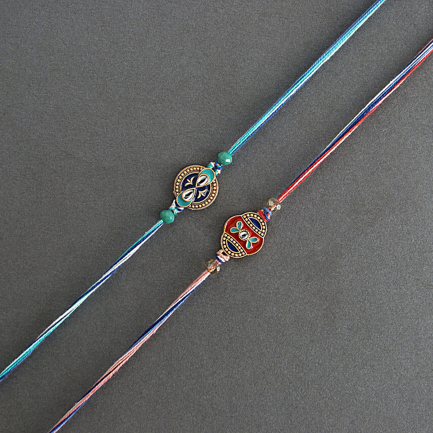Cultural Charm Ethnic Rakhi Set N Raisin Combo