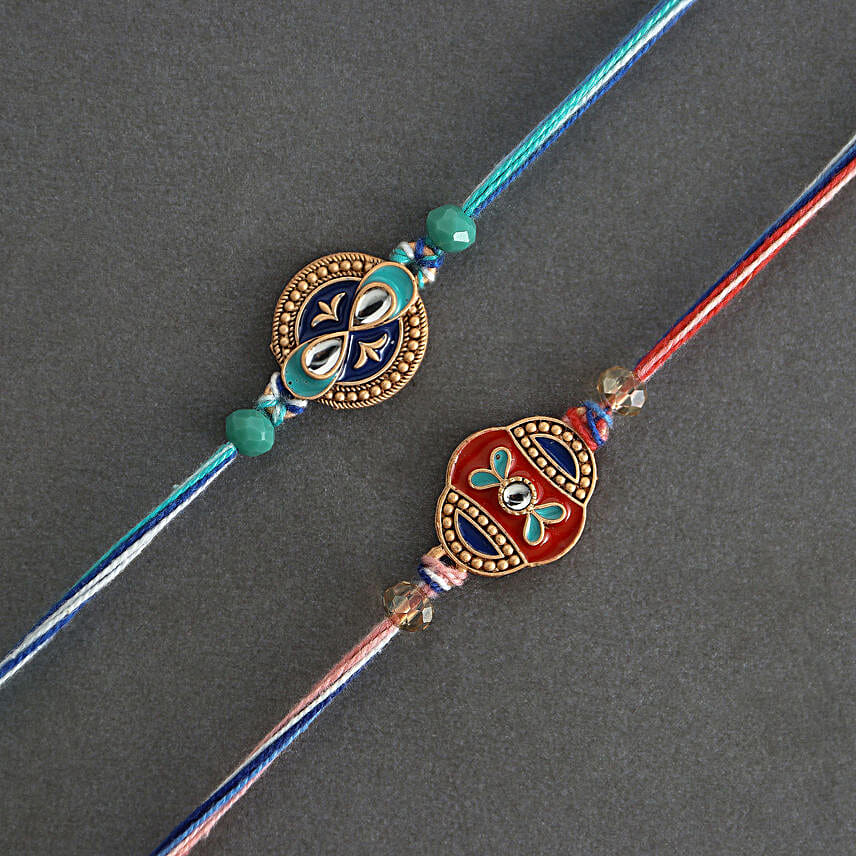 Cultural Charm Ethnic Rakhi Set N Raisin Combo