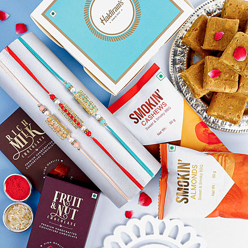 Ethnic Stone Rakhi N Rakhi Treats