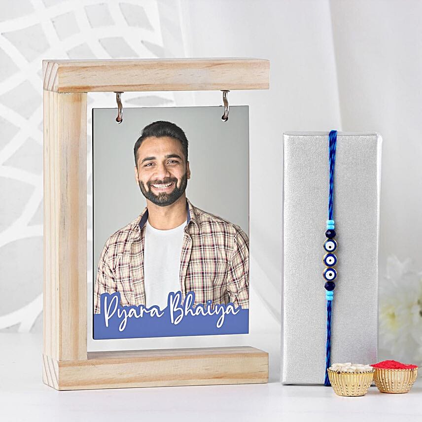 Evil Eye Rakhi N Personalised Photo Frame