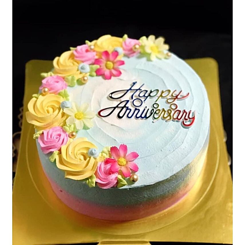 Floral Strawberry Vanilla Cake