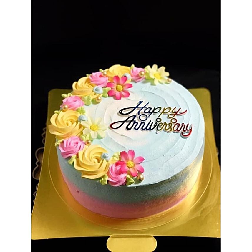 Floral Strawberry Vanilla Cake