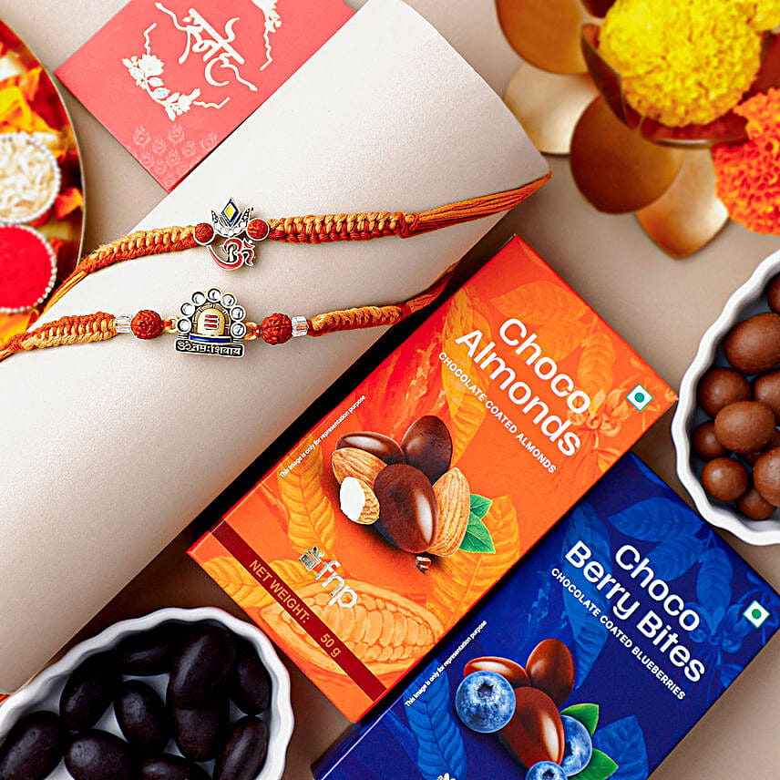 Om Namah Shivay Rakhi Duo  choco Treats