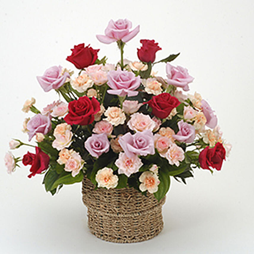 Rosy Basket Of Smiles