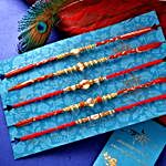 Sneh Rudraksha N Crystal Beads Rakhi Set & Handcrafted Hamper Tray
