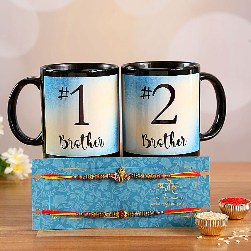 2 Spiritual Rakhis and Printed Mugs