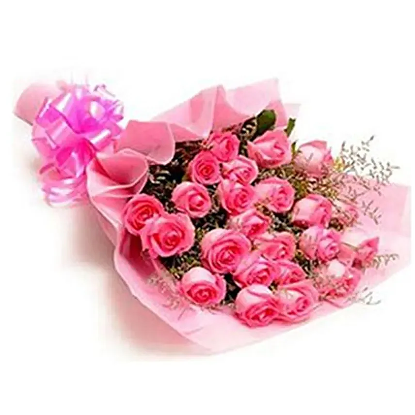 Admirable Bouquet Of 20 Pink Roses