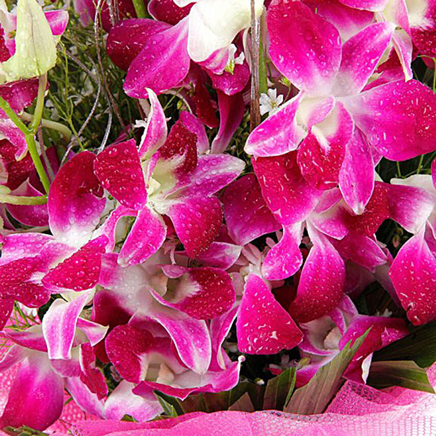 Exotic Orchid Bunch And Cake