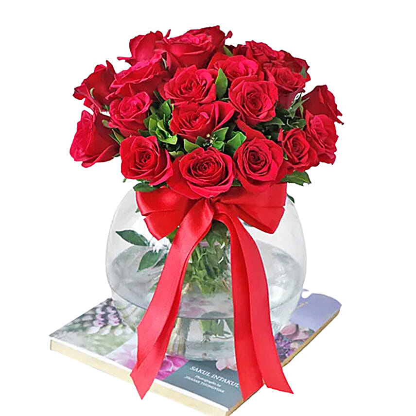 Heavenly Red Rose Vase Arrangement