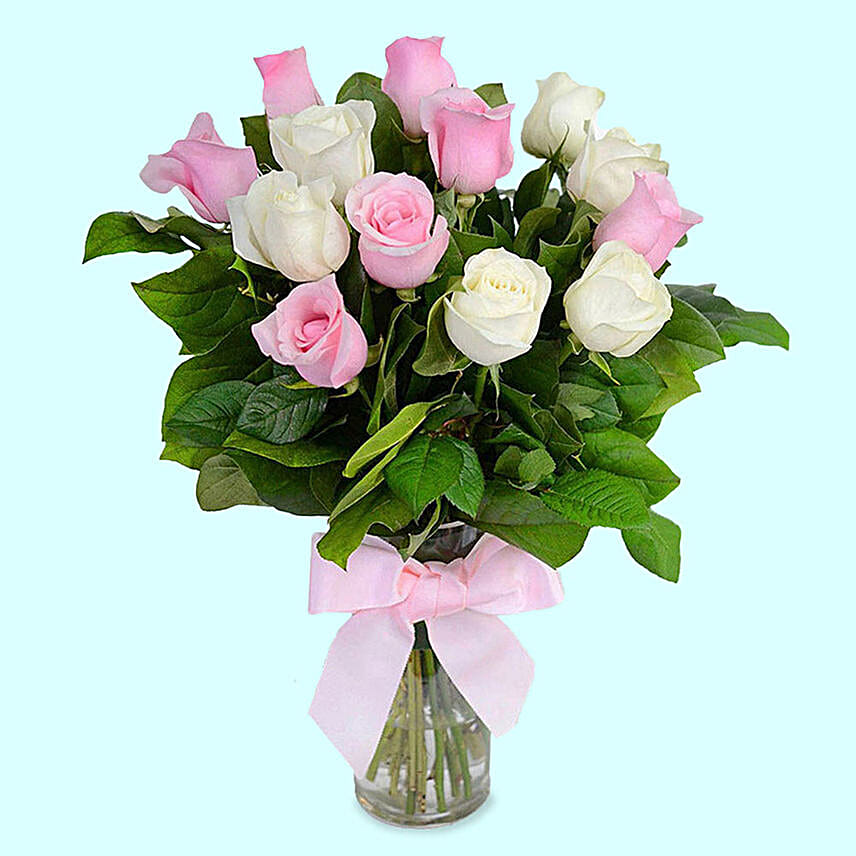 Pink And White Rose Bunch