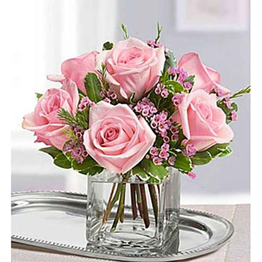 Pristine Pink Rose Arrangement