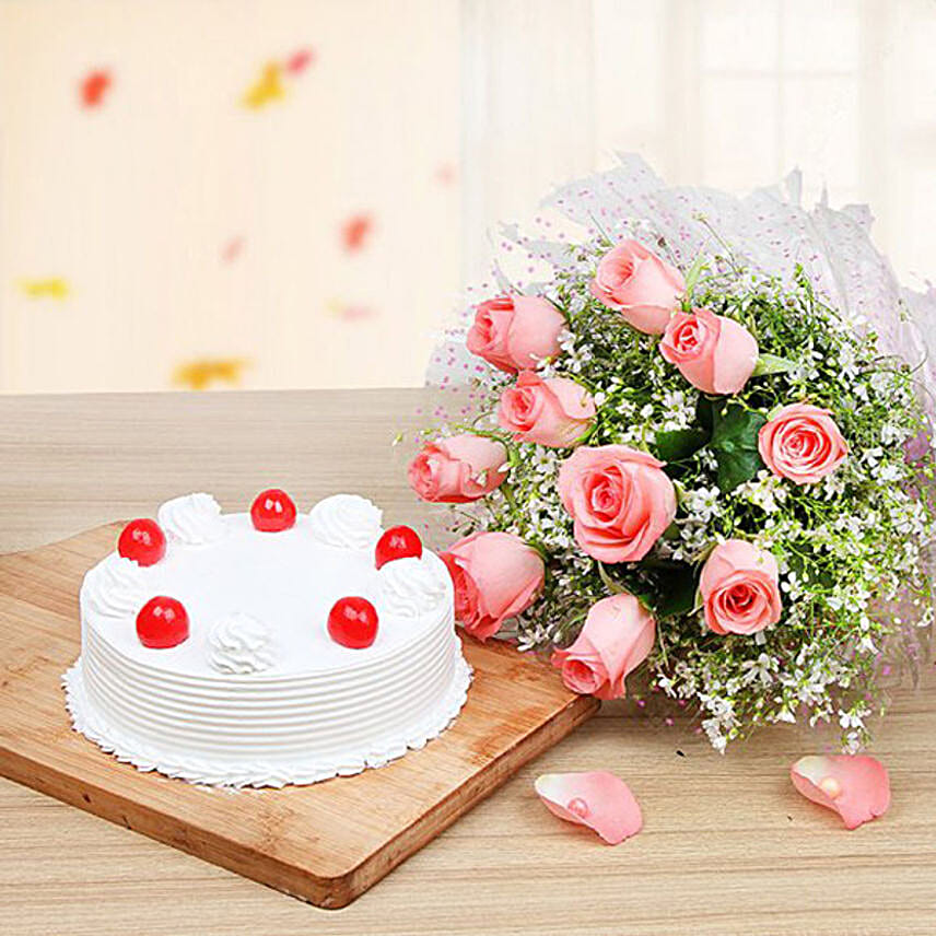 Vanilla Rose Bunch And Cake