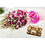 Ornamental Orchids And Choco Combo