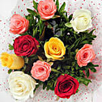 Assorted Rose Bunch And Cake