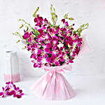 Exquisite Orchids Bouquet With Cute Teddy Bear