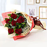 6 Red Roses With Baklawa Sweet Half Kg