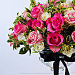 Alluring Pink Rose Spray Rose Vase Arrangement