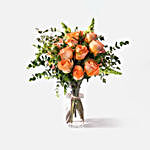Blooming Peach Rose Snapdragon Vase Arrangement