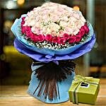 Royal Roses Bouquet And Patchi Chocolate Combo