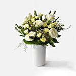 Serene White Rose Spray Rose Vase Arrangement