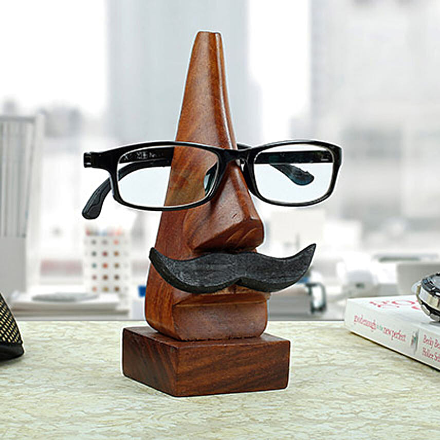 wooden eyeglass holder