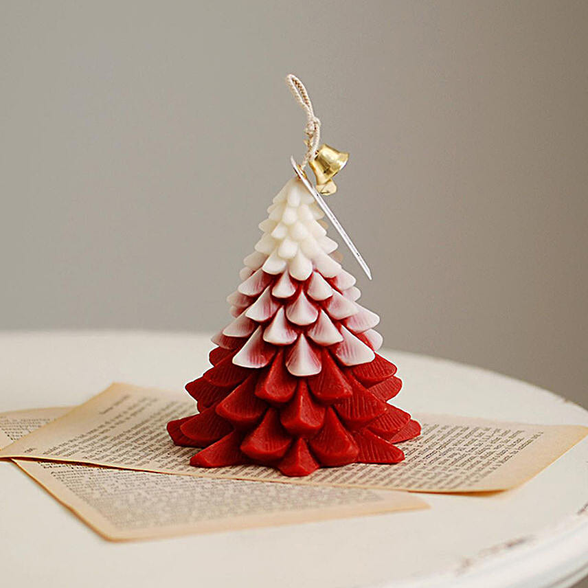 Christmas Glow Tree Scented Candle Red