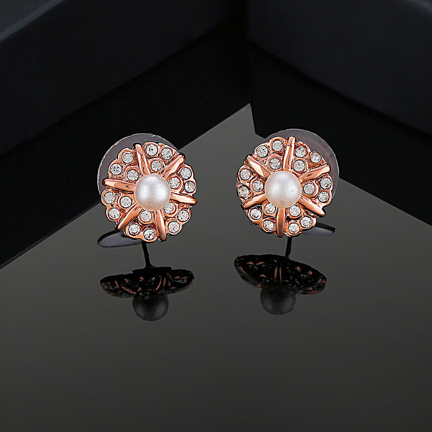 Estele Flower Designer Stud Earrings