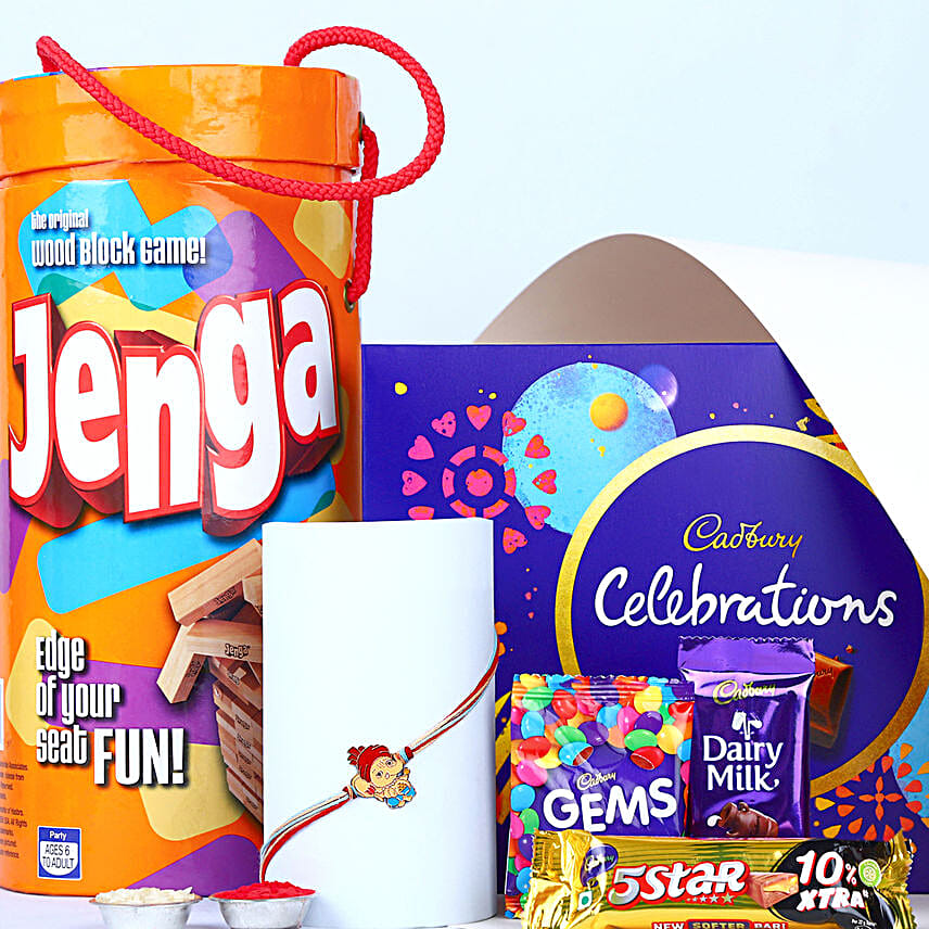Jenga and Chocolates Rakhi Pack