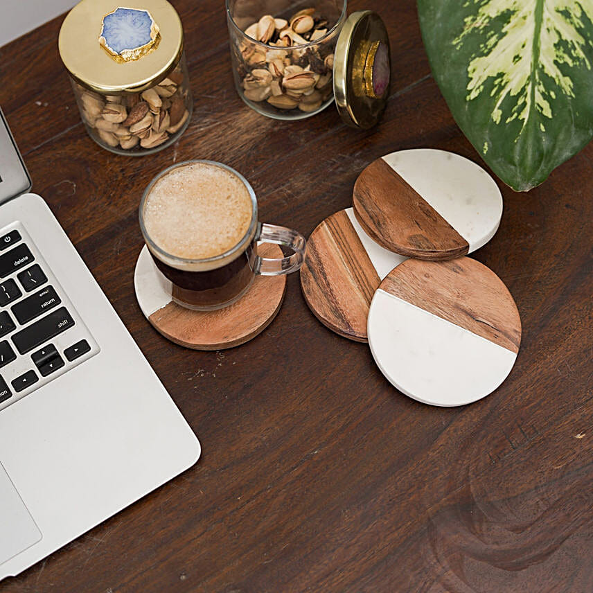 Marble N Wood Luxe Coasters