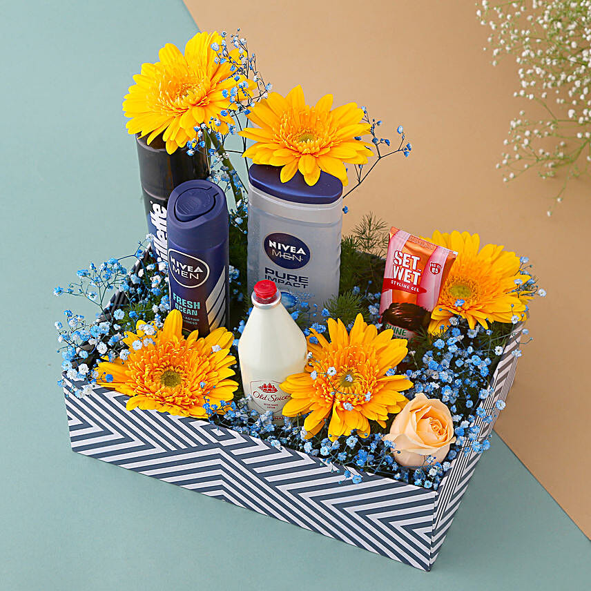 Men's Gift Set N Flowers Tray