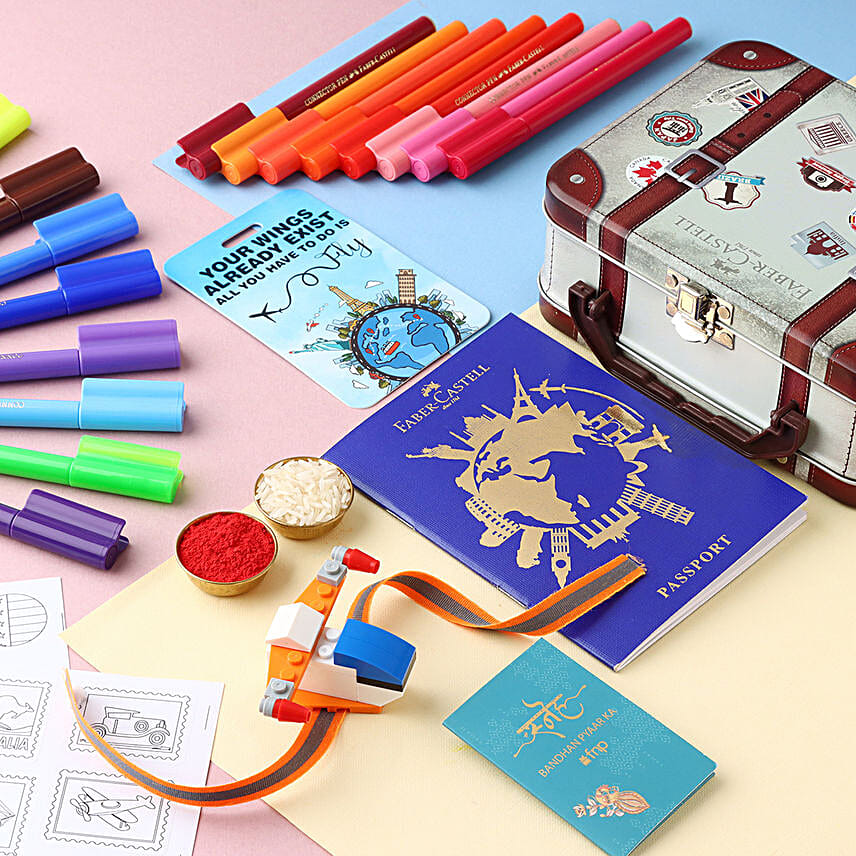 Sneh Lego Game Rakhi with World Traveller Sketch Pens