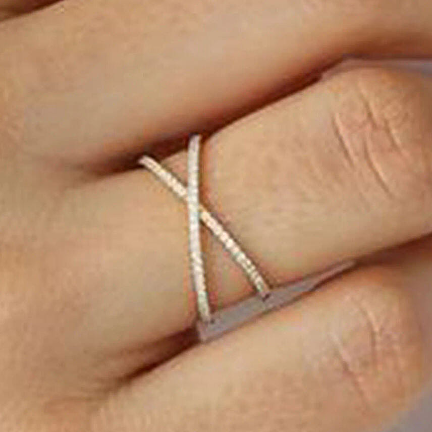 Studded Cross Adjustable Ring
