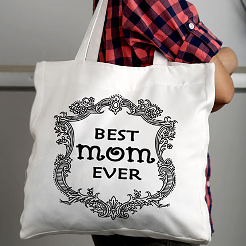 Best Mom Ever Bag-Best white tote bag:Mothers Day Gifts to Tirupur