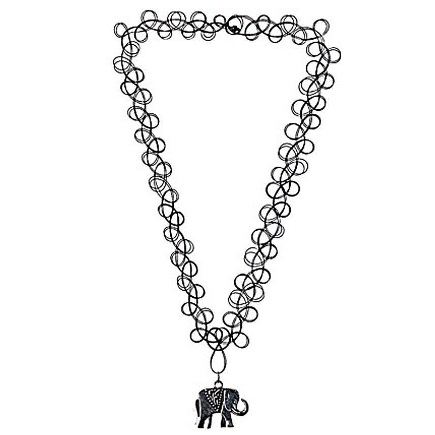 Elephant Black choker Necklace