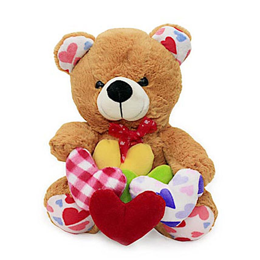 Teddy with many hearts