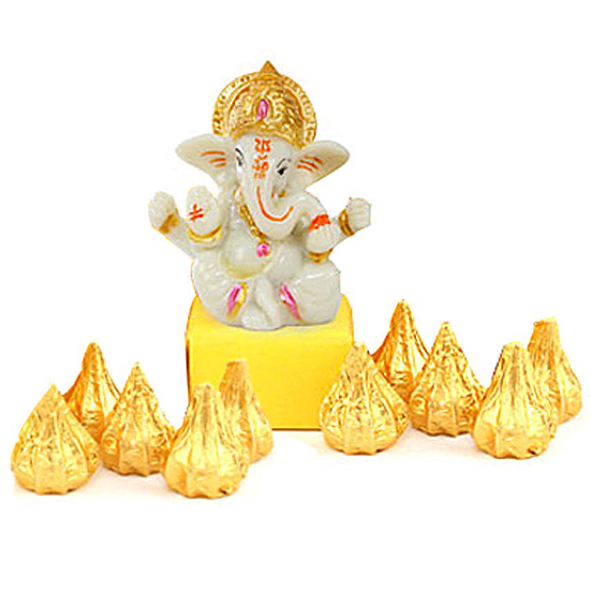 White Ganesha and Modak Chocolates