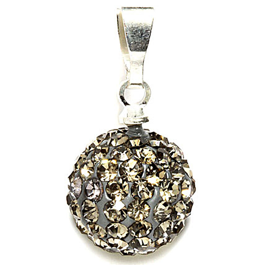 2 cms Golden Peacock Silver Plated Pendant
