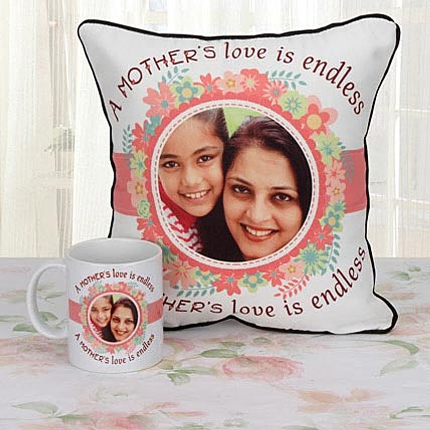 Personalised Mother Love Cushion & Mug Combo