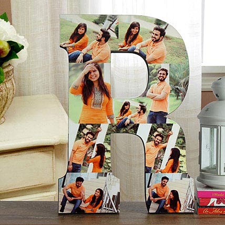 Personalized R shaped table top:Send Gifts to Mandya