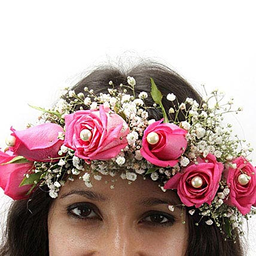 Pink Fresh Flower Tiara