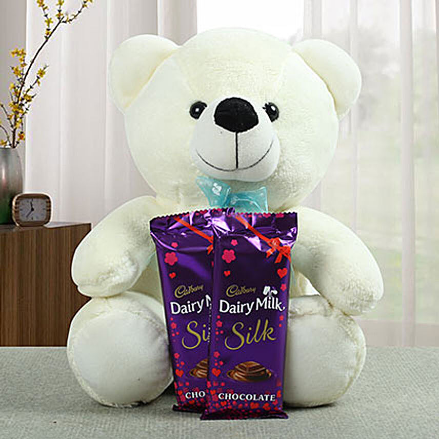 Lovable Teddy With Chocolate