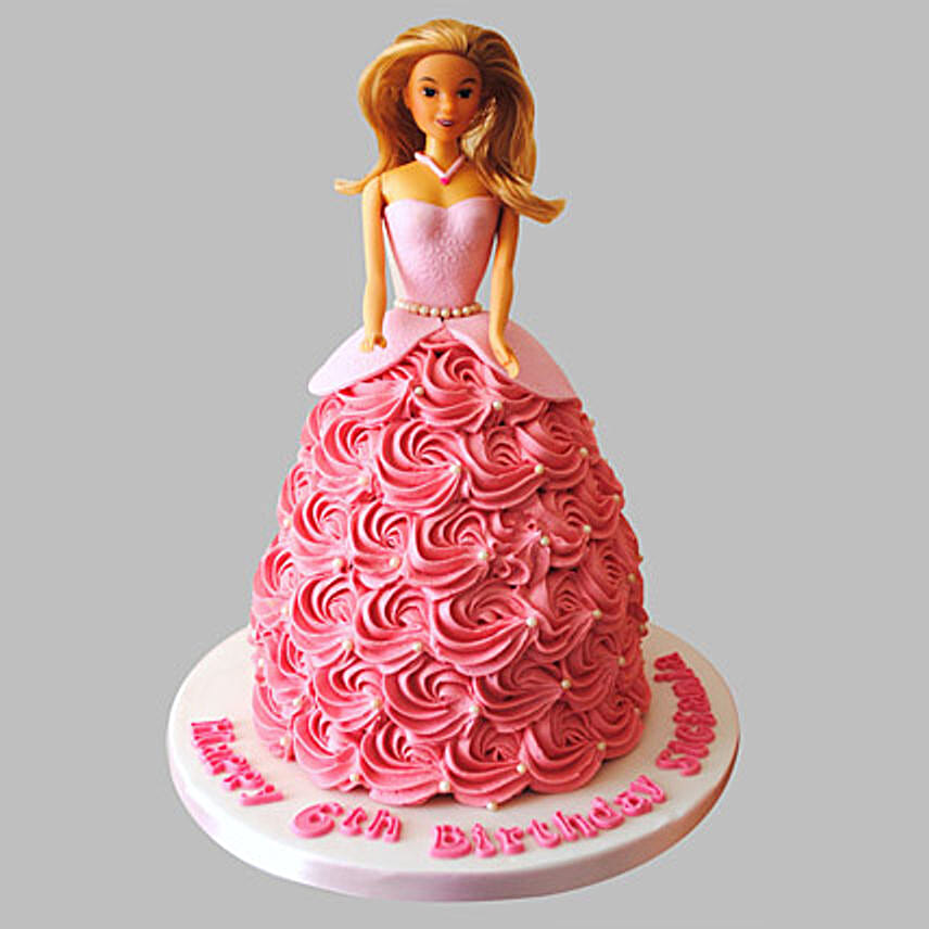 Flamboyant Barbie Cake Black Forest 3kg Eggless