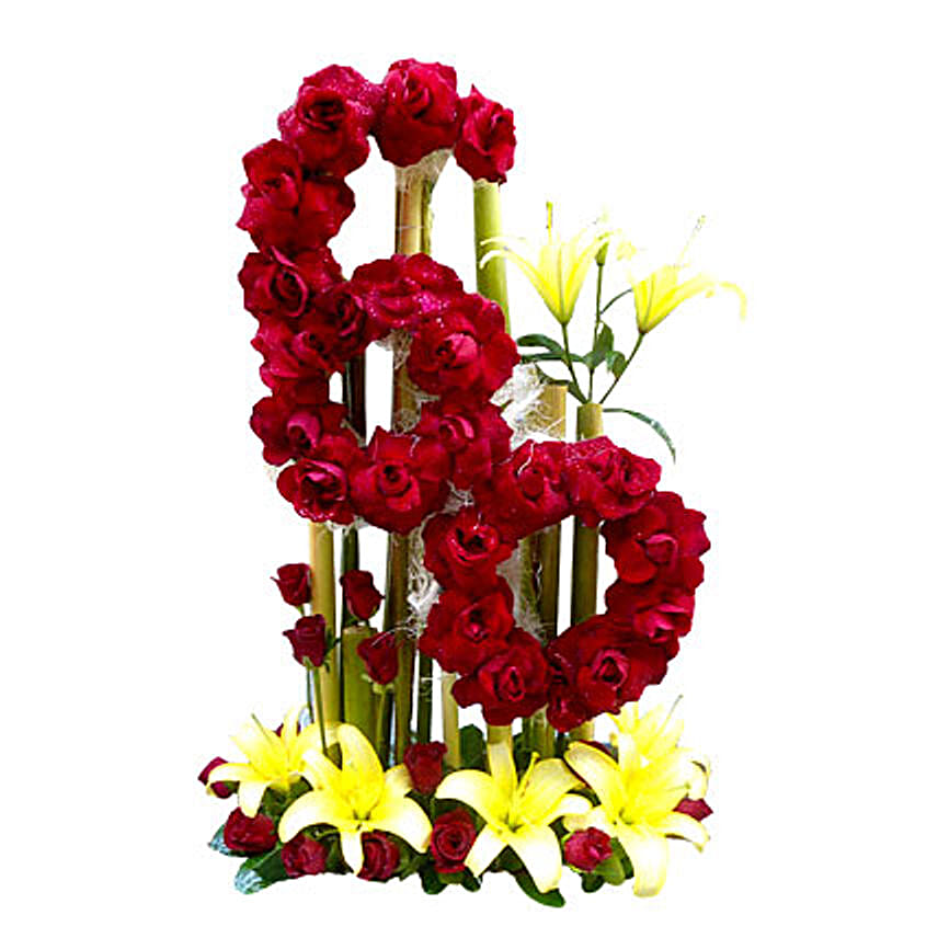 Personalised Numeric Floral Arrangement