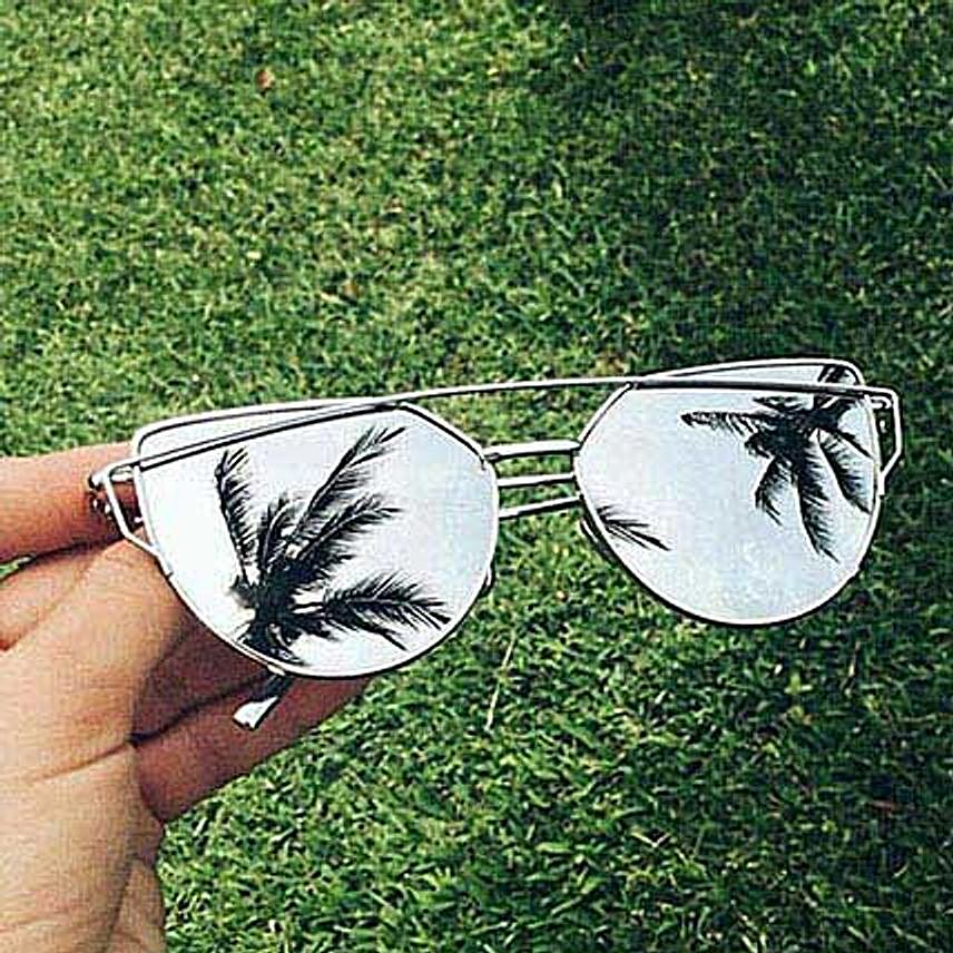 Silver Valentino Sunglasses Unisex