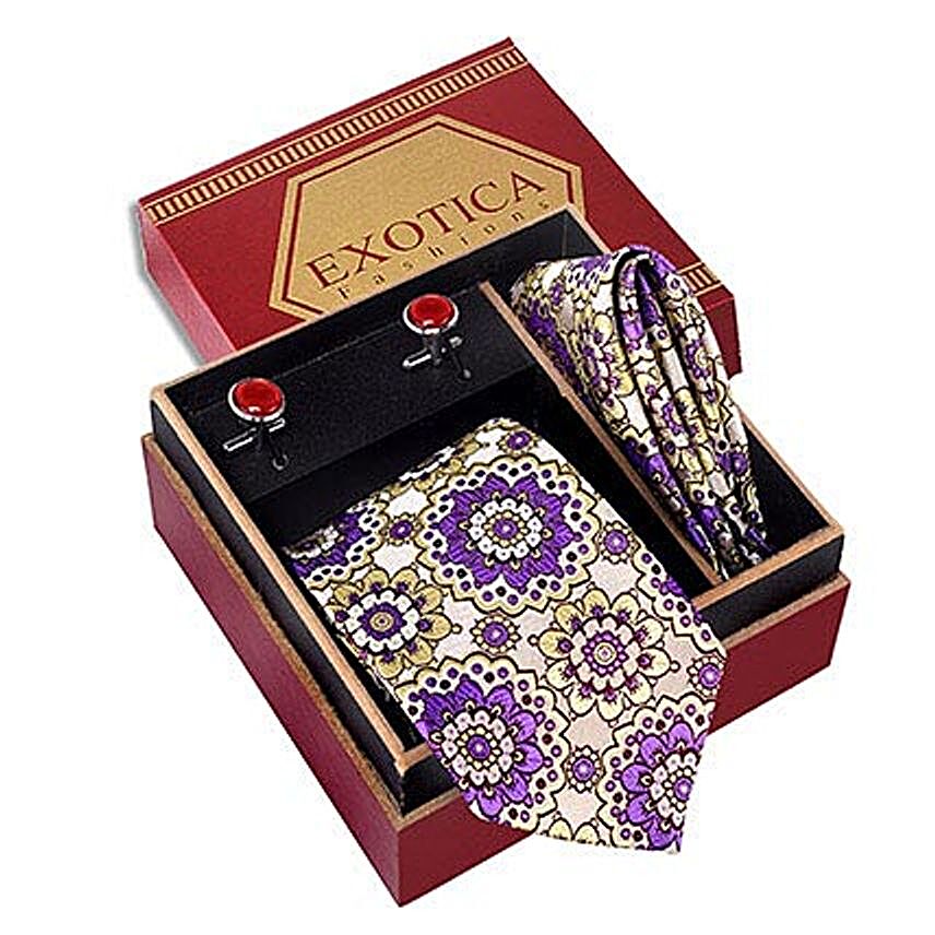 Purple Designer Tie Set