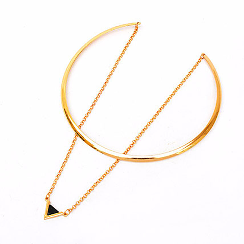 Triangle Pendant Gold Choker Necklace