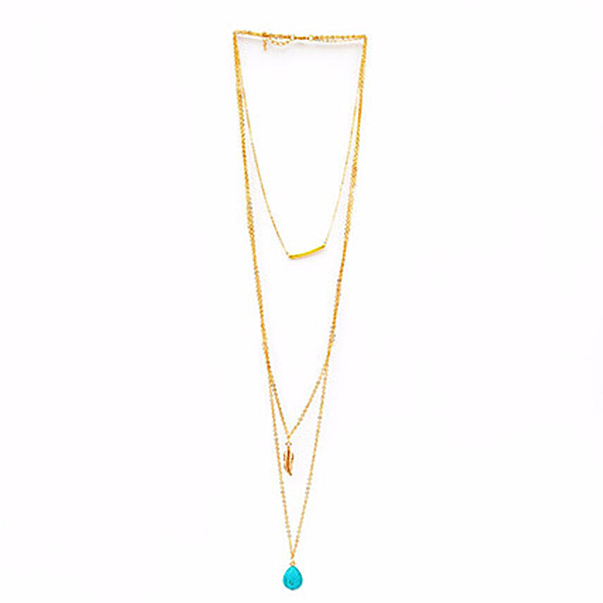 Triple layer Turquoise pendant Necklace