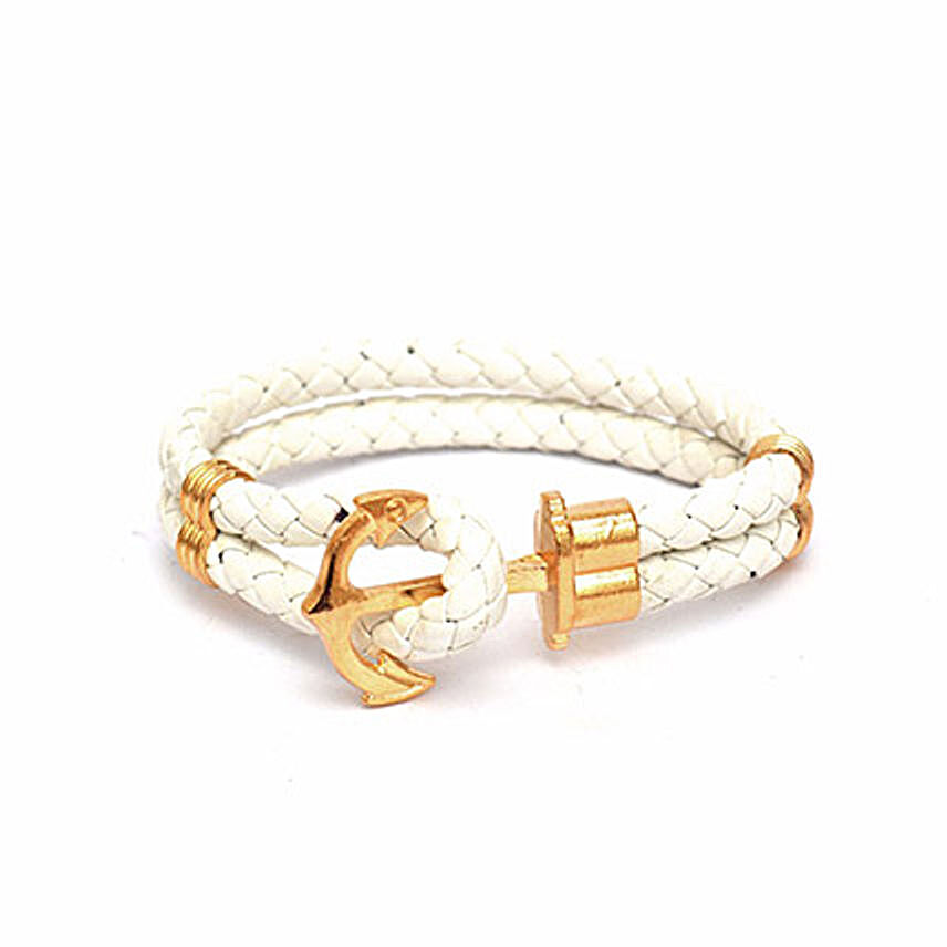 White anchor Braided Bracelet