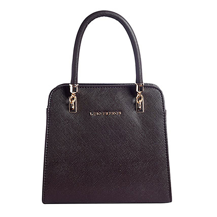Lino Perros Leatherette Brown Handbag